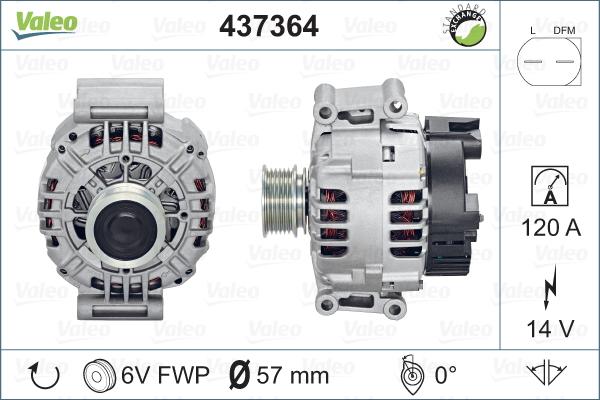 Valeo 437364 - Generator alexcarstop-ersatzteile.com