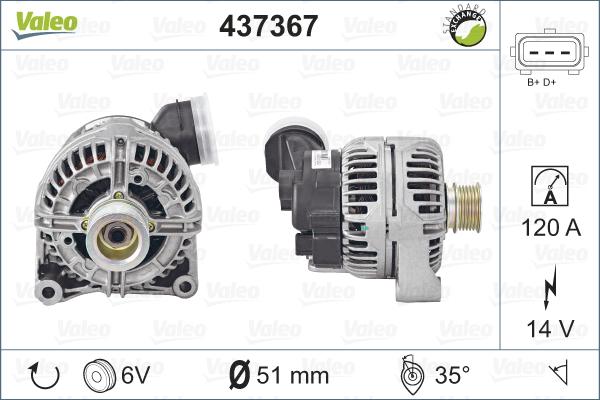 Valeo 437367 - Generator alexcarstop-ersatzteile.com