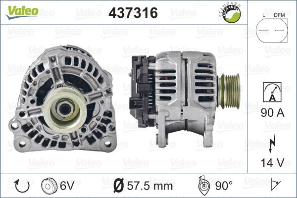 Valeo 437316 - Generator alexcarstop-ersatzteile.com