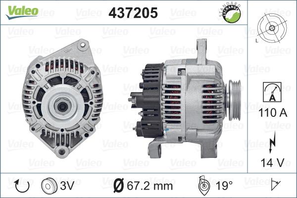 Valeo 437205 - Generator alexcarstop-ersatzteile.com