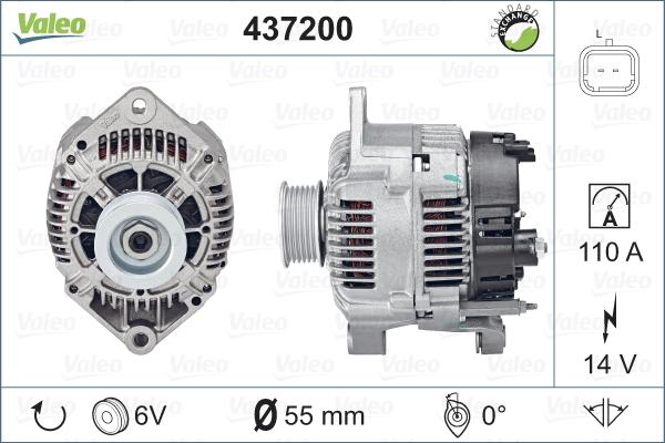 Valeo 437200 - Generator alexcarstop-ersatzteile.com