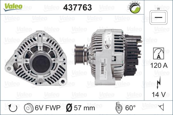 Valeo 437763 - Generator alexcarstop-ersatzteile.com