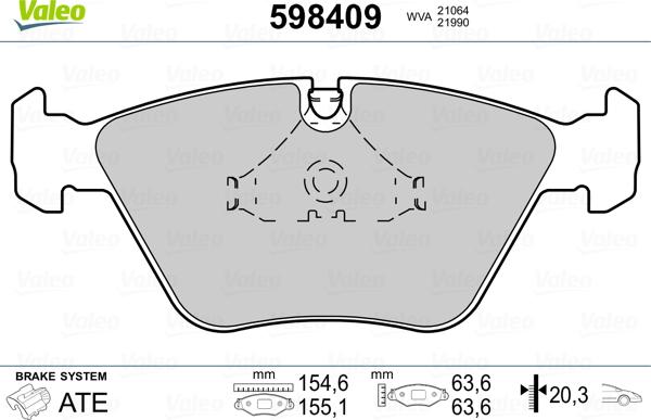 Valeo 598409 - Bremsbelagsatz, Scheibenbremse alexcarstop-ersatzteile.com