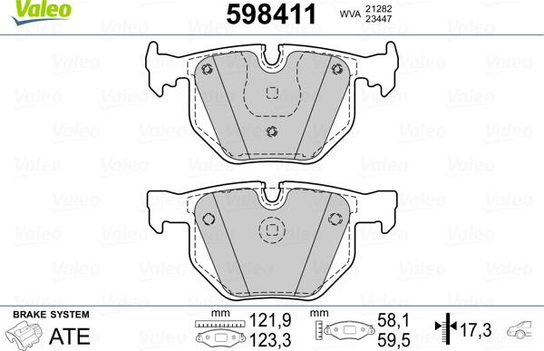 Valeo 598411 - Bremsbelagsatz, Scheibenbremse alexcarstop-ersatzteile.com