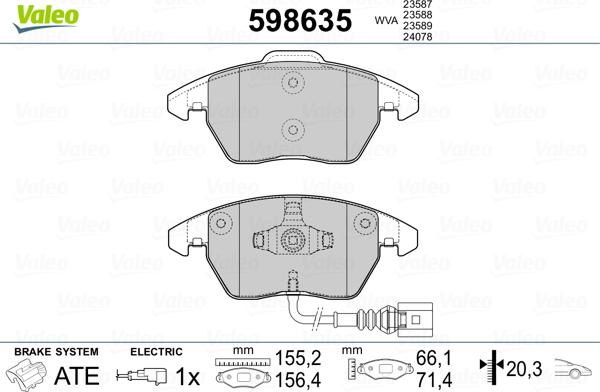 Valeo 598635 - Bremsbelagsatz, Scheibenbremse alexcarstop-ersatzteile.com