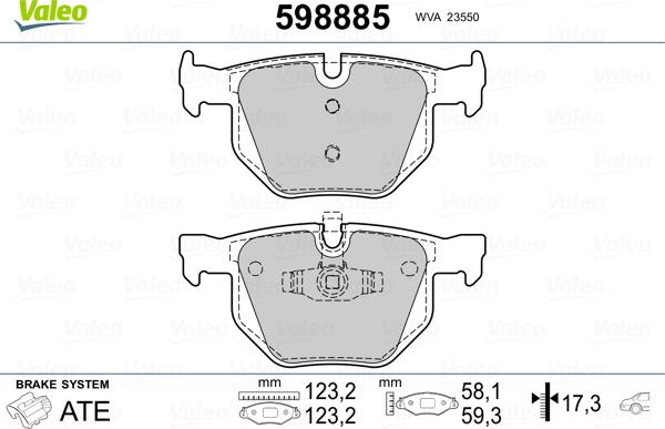 Valeo 598885 - Bremsbelagsatz, Scheibenbremse alexcarstop-ersatzteile.com