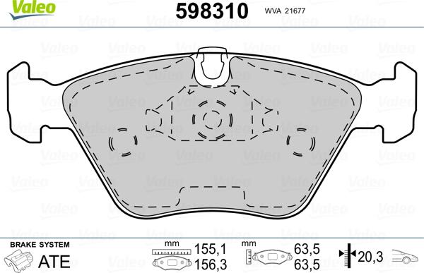 Valeo 598310 - Bremsbelagsatz, Scheibenbremse alexcarstop-ersatzteile.com