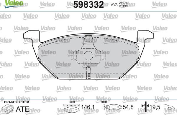 Valeo 598332 - Bremsbelagsatz, Scheibenbremse alexcarstop-ersatzteile.com