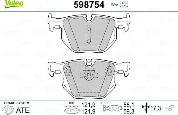 Valeo 598754 - Bremsbelagsatz, Scheibenbremse alexcarstop-ersatzteile.com