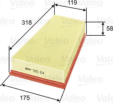 Valeo 585164 - Luftfilter alexcarstop-ersatzteile.com