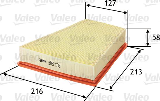 Valeo 585136 - Luftfilter alexcarstop-ersatzteile.com