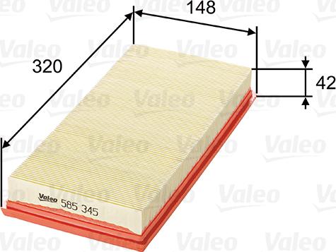 Valeo 585345 - Luftfilter alexcarstop-ersatzteile.com