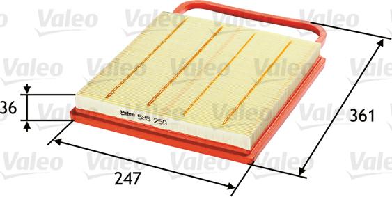 Valeo 585259 - Luftfilter alexcarstop-ersatzteile.com