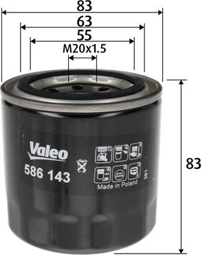 Valeo 586143 - Ölfilter alexcarstop-ersatzteile.com