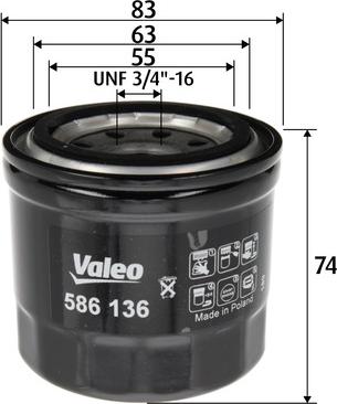 Valeo 586136 - Ölfilter alexcarstop-ersatzteile.com