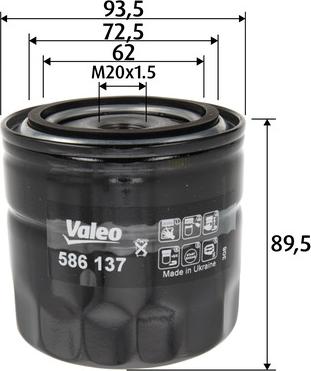 Valeo 586137 - Ölfilter alexcarstop-ersatzteile.com