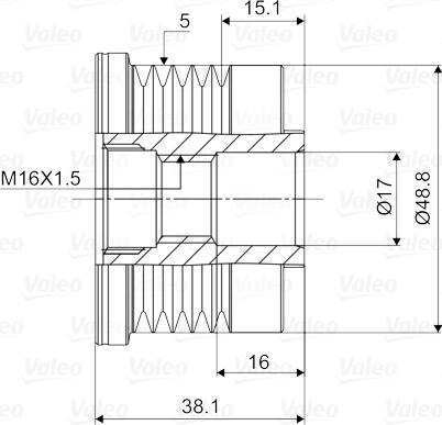 Valeo 588038 - Riemenscheibe, Generator alexcarstop-ersatzteile.com