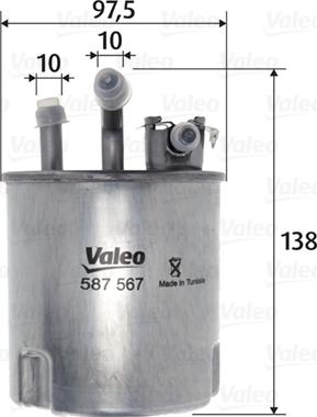 Valeo 587567 - Kraftstofffilter alexcarstop-ersatzteile.com