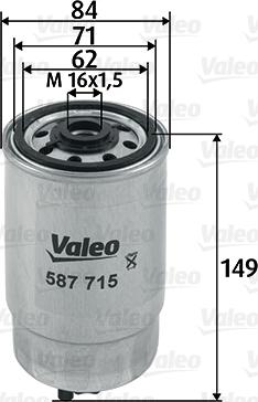 Valeo 587715 - Kraftstofffilter alexcarstop-ersatzteile.com