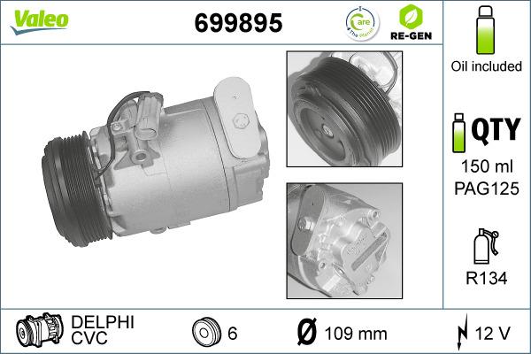 Valeo 699895 - Kompressor, Klimaanlage alexcarstop-ersatzteile.com