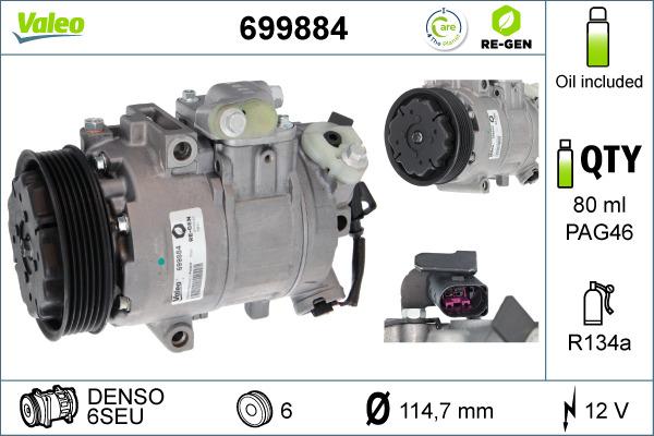 Valeo 699884 - Kompressor, Klimaanlage alexcarstop-ersatzteile.com