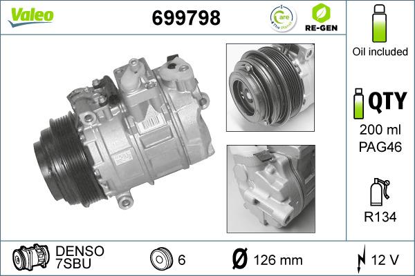 Valeo 699798 - Kompressor, Klimaanlage alexcarstop-ersatzteile.com