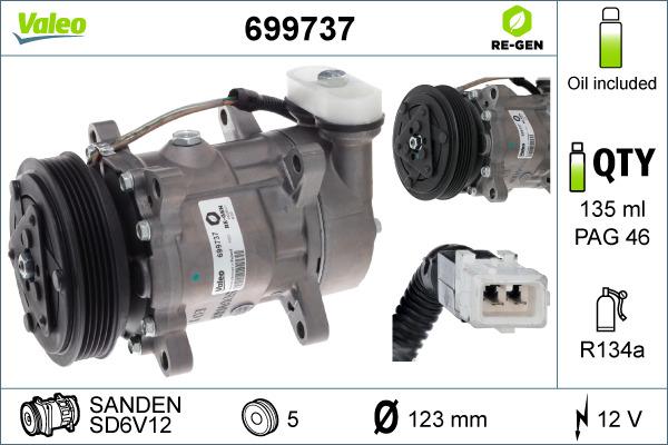 Valeo 699737 - Kompressor, Klimaanlage alexcarstop-ersatzteile.com