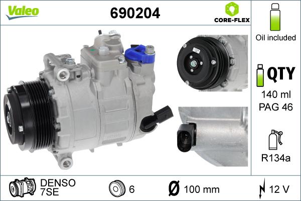 Valeo 690204 - Kompressor, Klimaanlage alexcarstop-ersatzteile.com