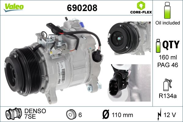 Valeo 690208 - Kompressor, Klimaanlage alexcarstop-ersatzteile.com