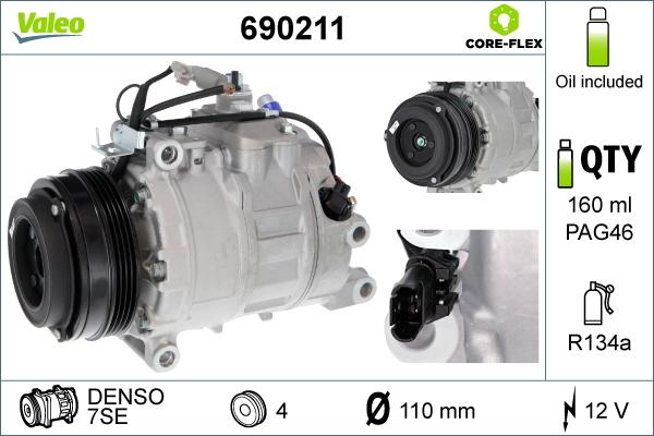 Valeo 690211 - Kompressor, Klimaanlage alexcarstop-ersatzteile.com