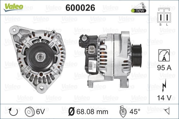 Valeo 600026 - Generator alexcarstop-ersatzteile.com