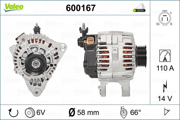 Valeo 600167 - Generator alexcarstop-ersatzteile.com