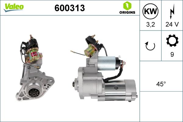 Valeo 600313 - Starter alexcarstop-ersatzteile.com