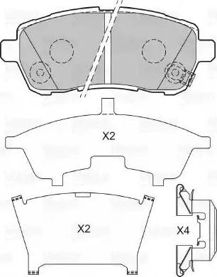 Valeo 601493 - Bremsbelagsatz, Scheibenbremse alexcarstop-ersatzteile.com