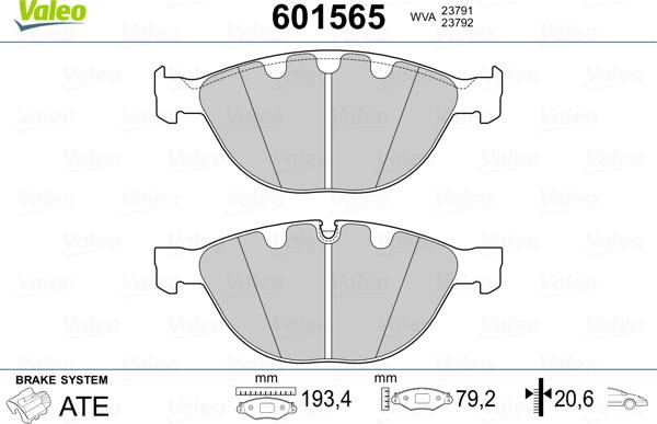 Valeo 601565 - Bremsbelagsatz, Scheibenbremse alexcarstop-ersatzteile.com