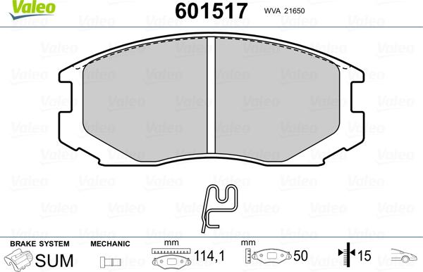 Valeo 601517 - Bremsbelagsatz, Scheibenbremse alexcarstop-ersatzteile.com