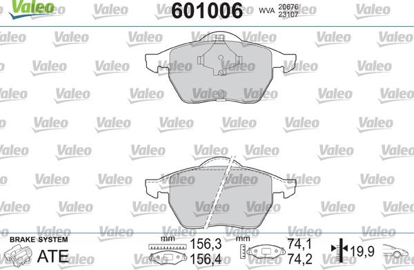 Valeo 601006 - Bremsbelagsatz, Scheibenbremse alexcarstop-ersatzteile.com