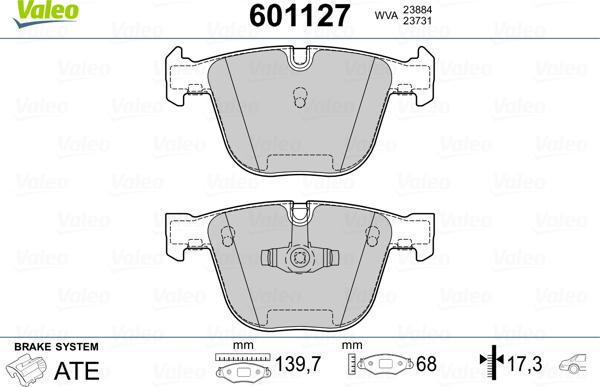 Valeo 601127 - Bremsbelagsatz, Scheibenbremse alexcarstop-ersatzteile.com