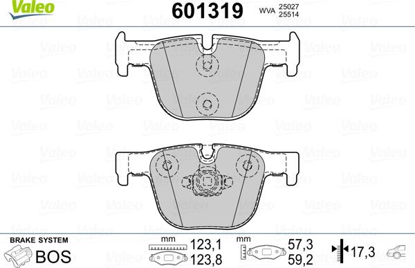 Valeo 601319 - Bremsbelagsatz, Scheibenbremse alexcarstop-ersatzteile.com