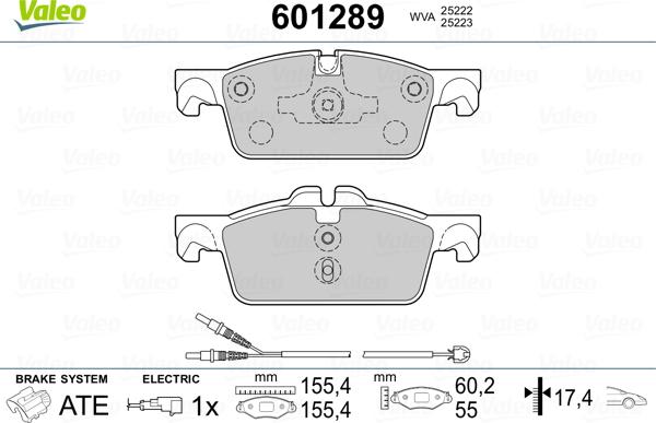 Valeo 601289 - Bremsbelagsatz, Scheibenbremse alexcarstop-ersatzteile.com