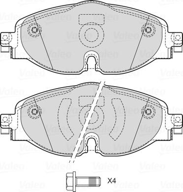 Valeo 601702 - Bremsbelagsatz, Scheibenbremse alexcarstop-ersatzteile.com