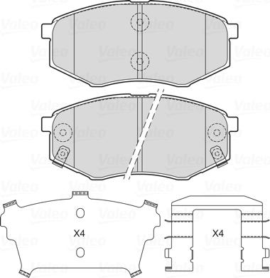 Valeo 601715 - Bremsbelagsatz, Scheibenbremse alexcarstop-ersatzteile.com