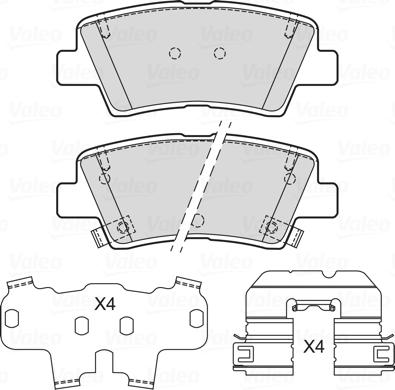 Valeo 601718 - Bremsbelagsatz, Scheibenbremse alexcarstop-ersatzteile.com