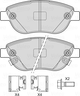 Valeo 601727 - Bremsbelagsatz, Scheibenbremse alexcarstop-ersatzteile.com