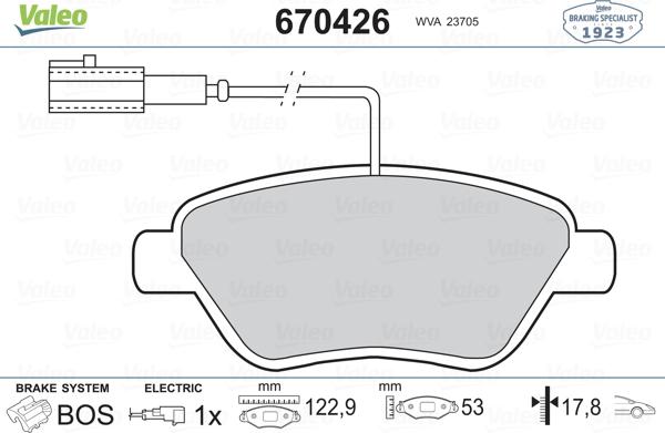 Valeo 670426 - Bremsbelagsatz, Scheibenbremse alexcarstop-ersatzteile.com