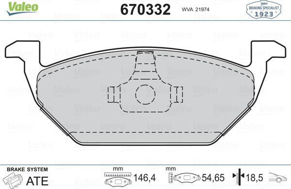 Valeo 670332 - Bremsbelagsatz, Scheibenbremse alexcarstop-ersatzteile.com