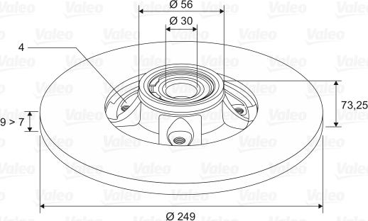 Valeo 197449 - Bremsscheibe alexcarstop-ersatzteile.com