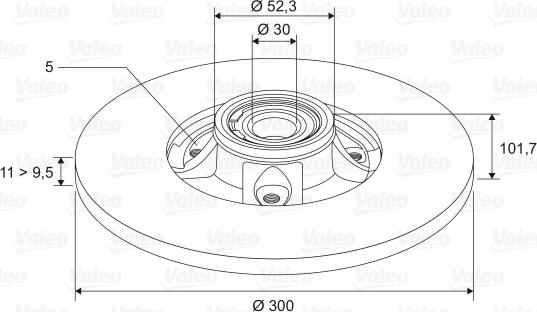 Valeo 197454 - Bremsscheibe alexcarstop-ersatzteile.com