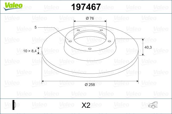 Valeo 197467 - Bremsscheibe alexcarstop-ersatzteile.com