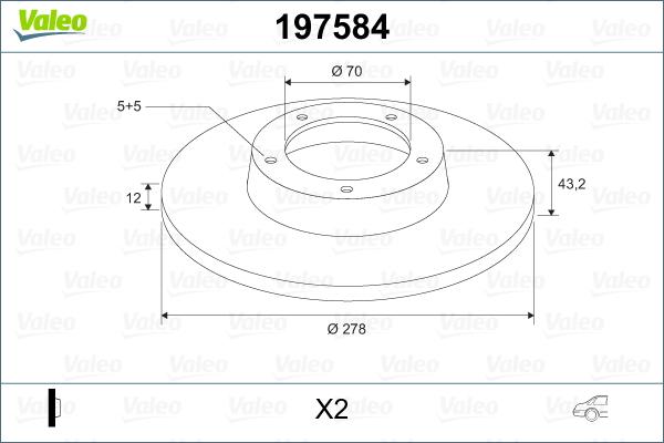 Valeo 197584 - Bremsscheibe alexcarstop-ersatzteile.com